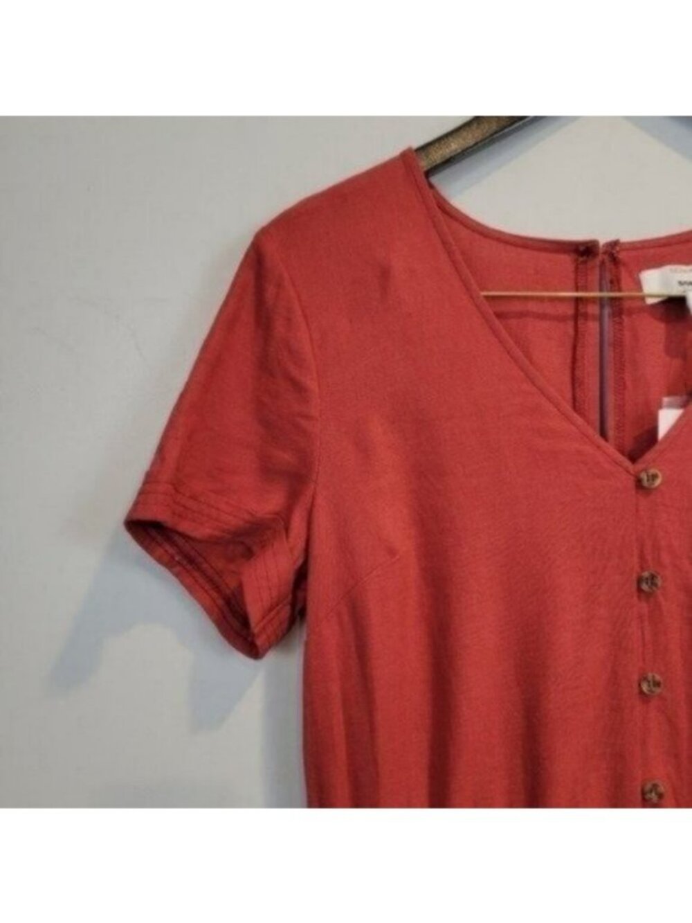 Sonoma Now Gen Linen Blend Short Jumpsuit Romper Tera Rouge NWT - Picture 4 of 12